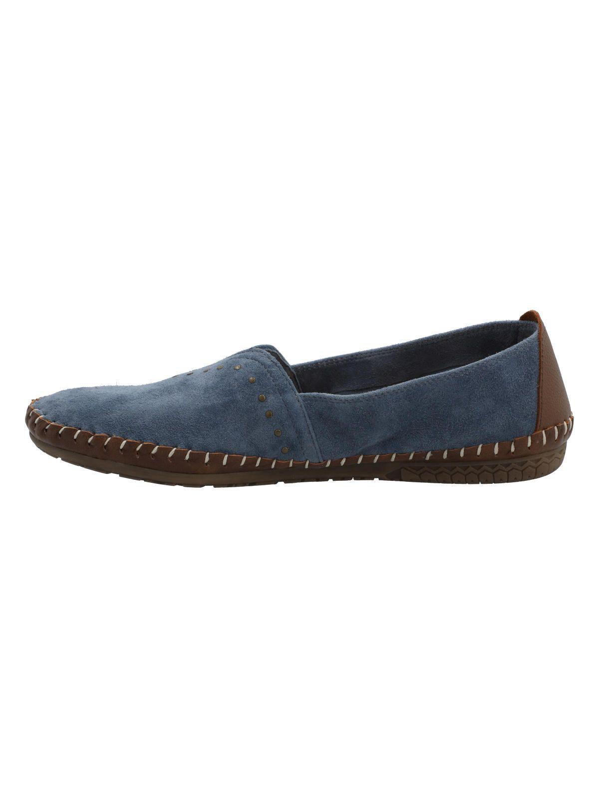 Slip On Cuero Mujer Laurie Azul-5