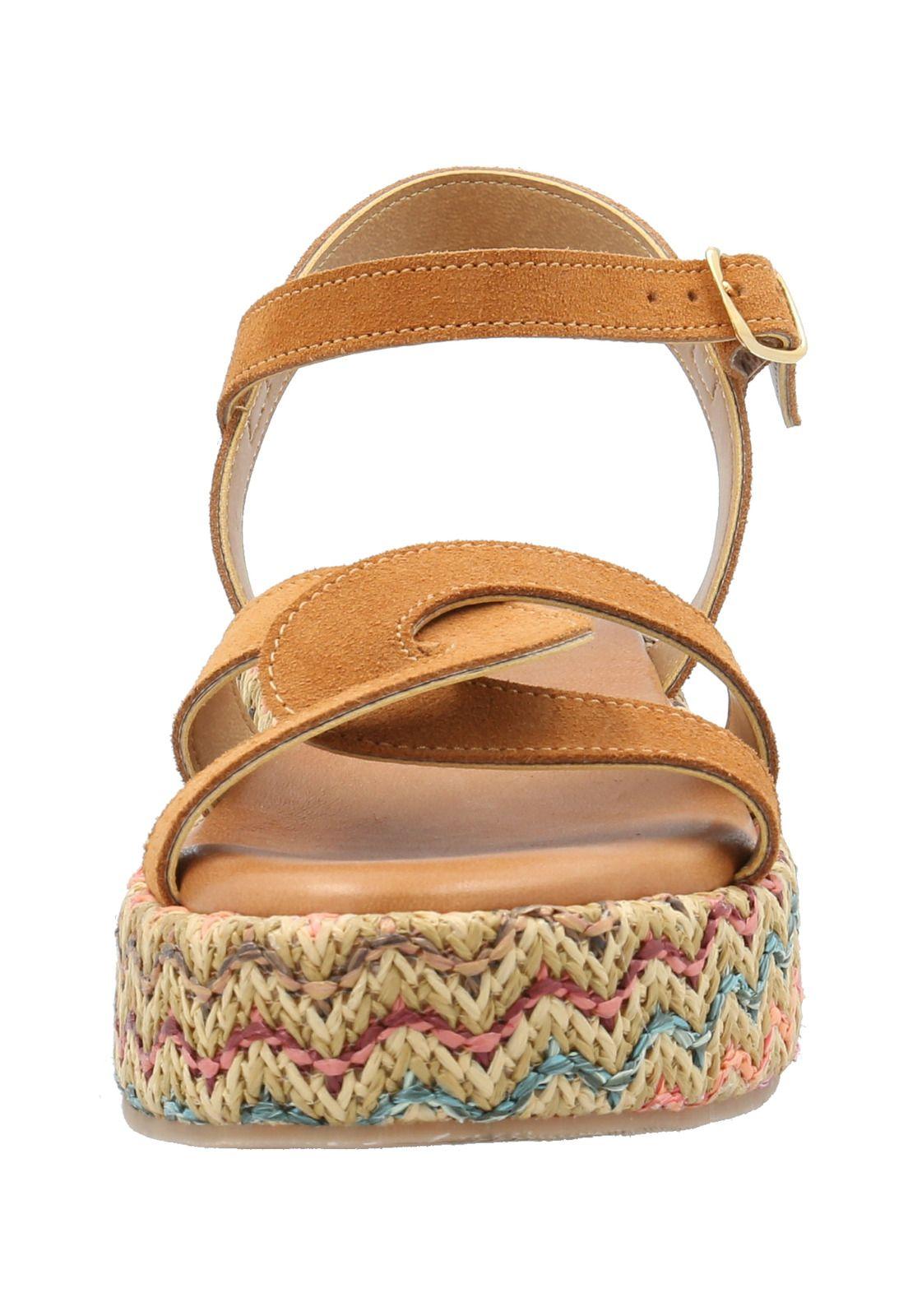 Sandalia Cuero Mujer Clavel Multicolor -3