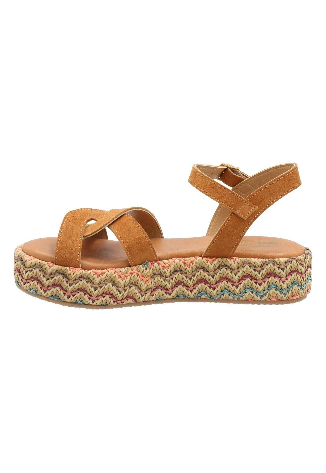 Sandalia Cuero Mujer Clavel Multicolor -5