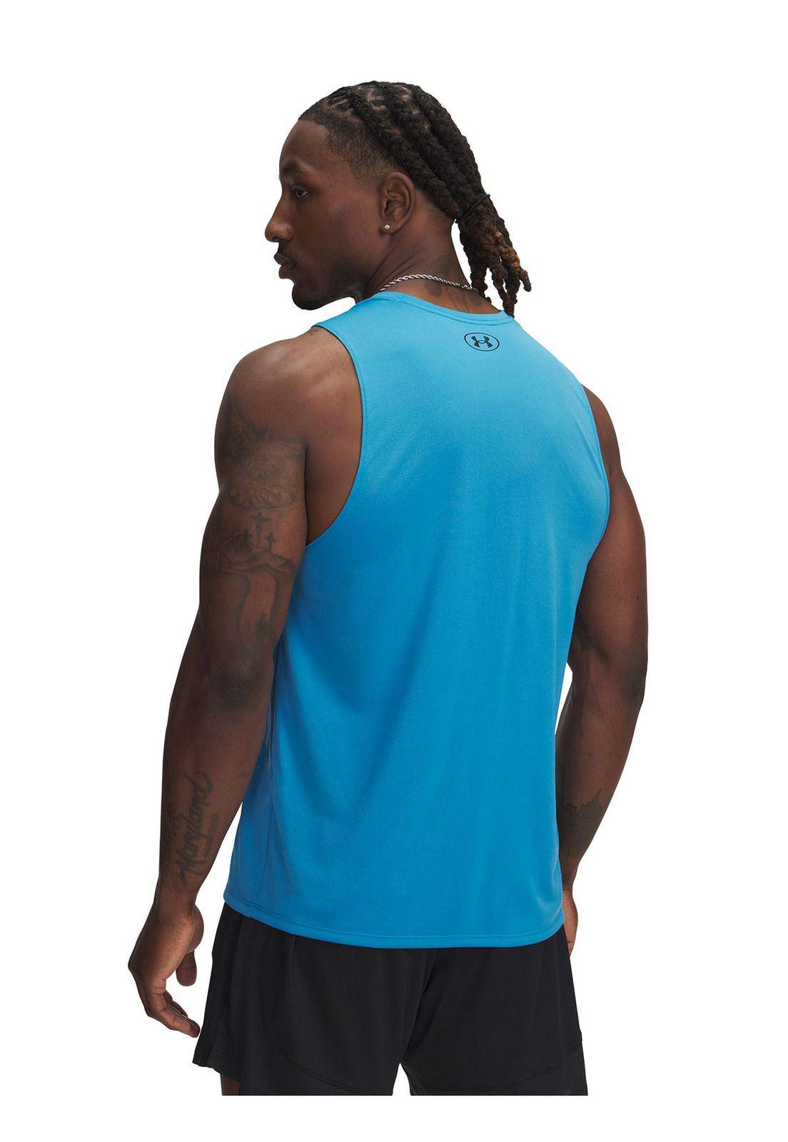 Polera Sin Mangas UA Tech Hombre Azul-1