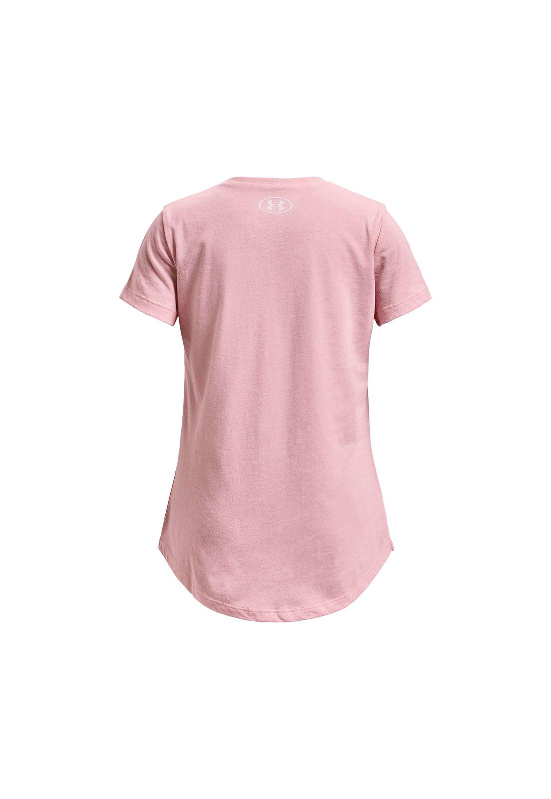 Polera manga corta UA para niña Rosa-1