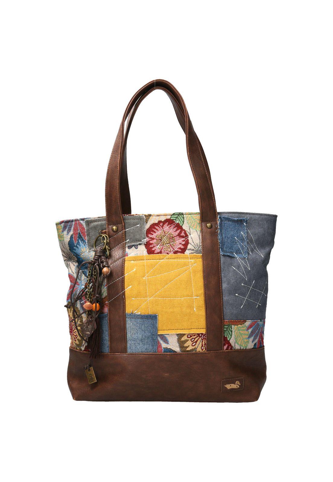 Cartera Textil Mujer Simone Tote Azul-0