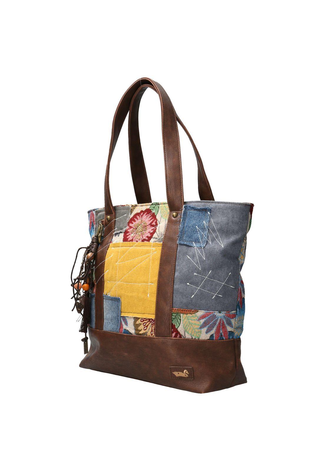 Cartera Textil Mujer Simone Tote Azul-1