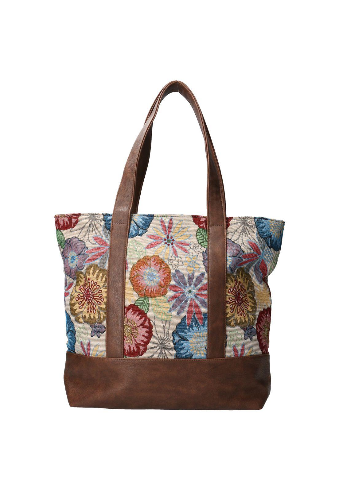 Cartera Textil Mujer Simone Tote Azul-2