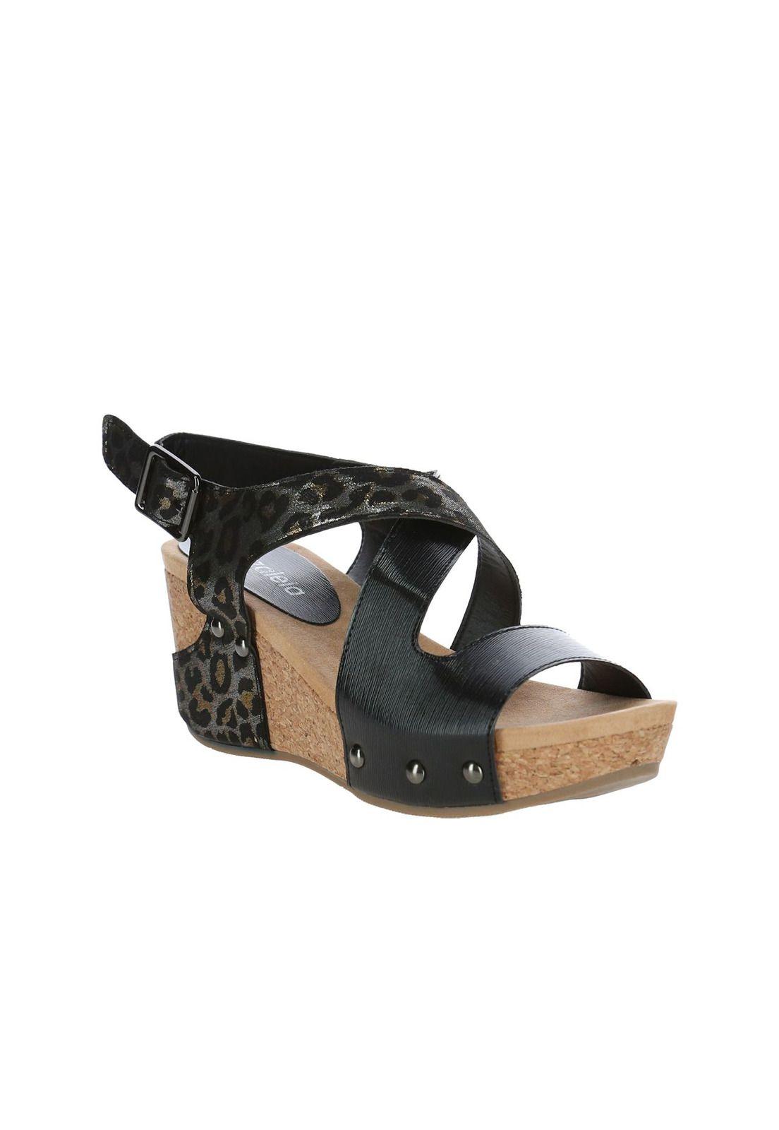 Sandalia Mujer Peach Negro / Leopardo-1