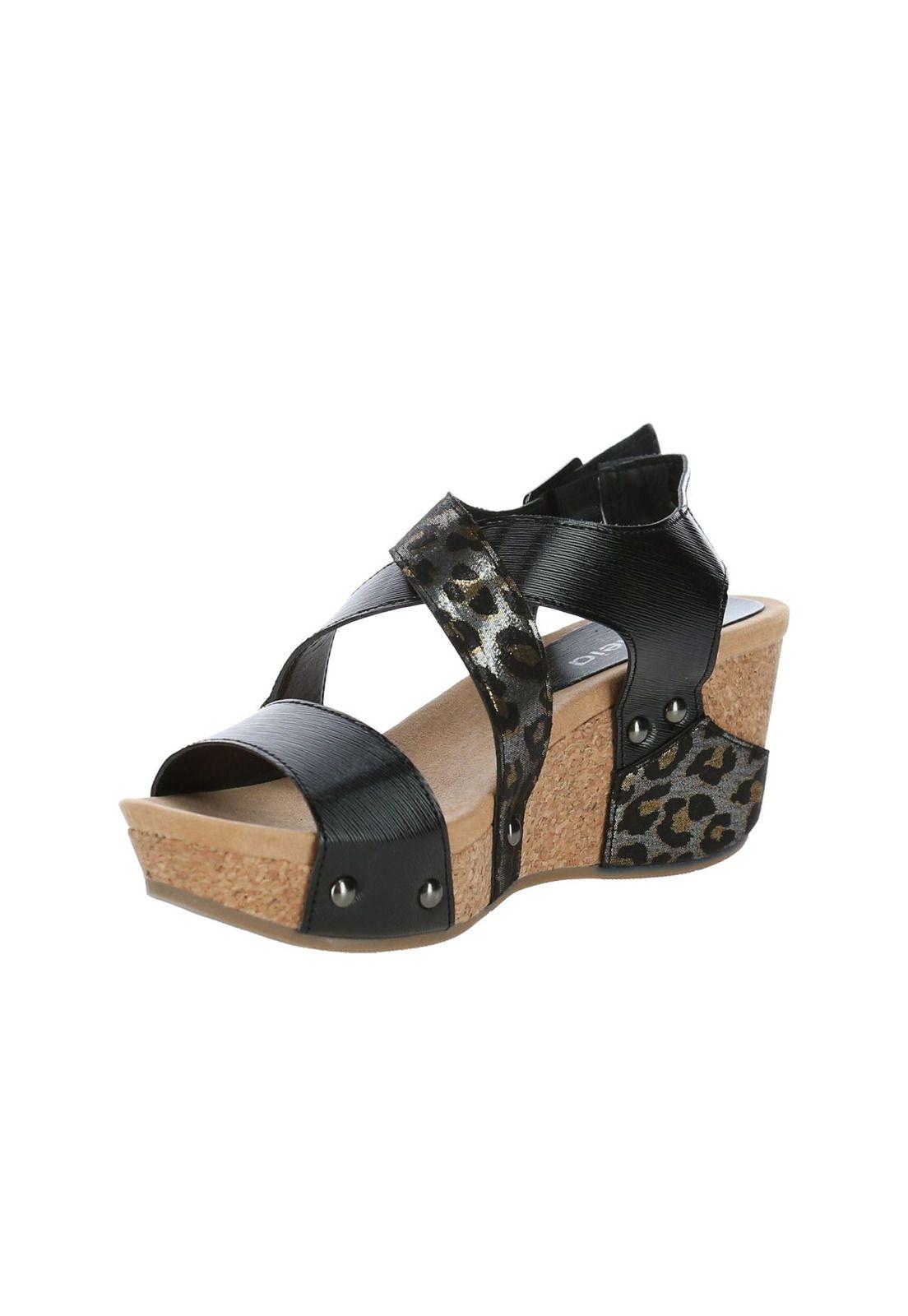 Sandalia Mujer Peach Negro / Leopardo-3