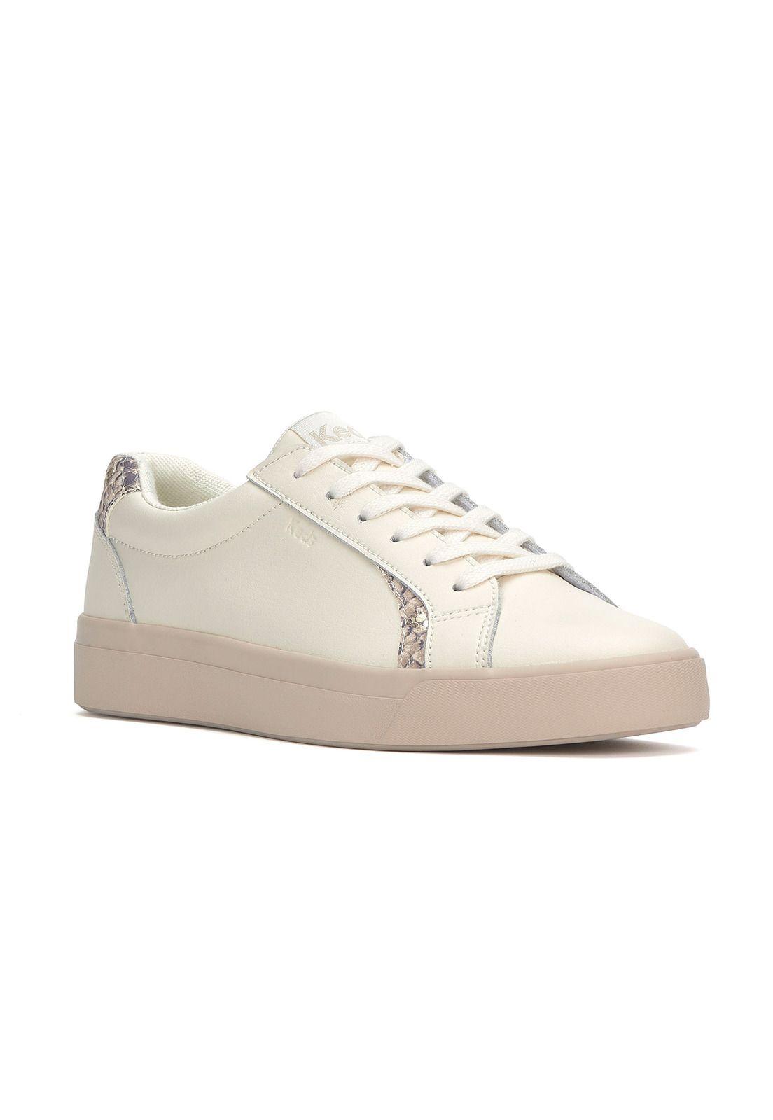 Zapatilla Cuero Mujer Pursuit Crema-1