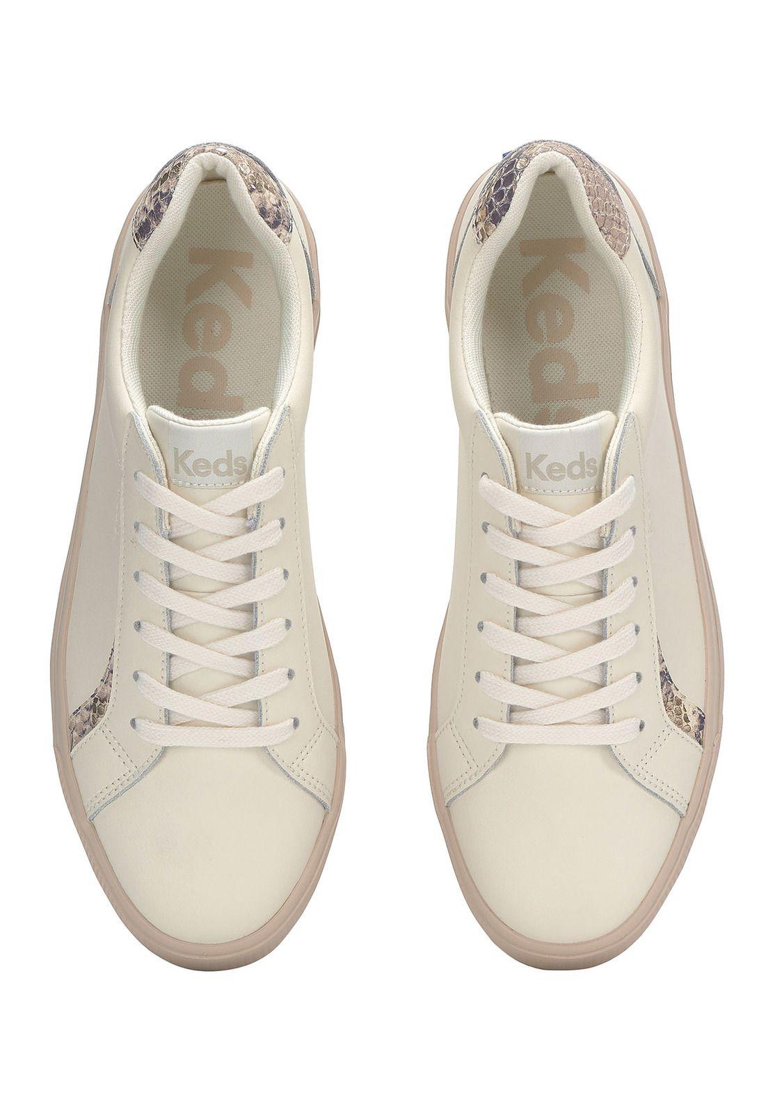 Zapatilla Cuero Mujer Pursuit Crema-4