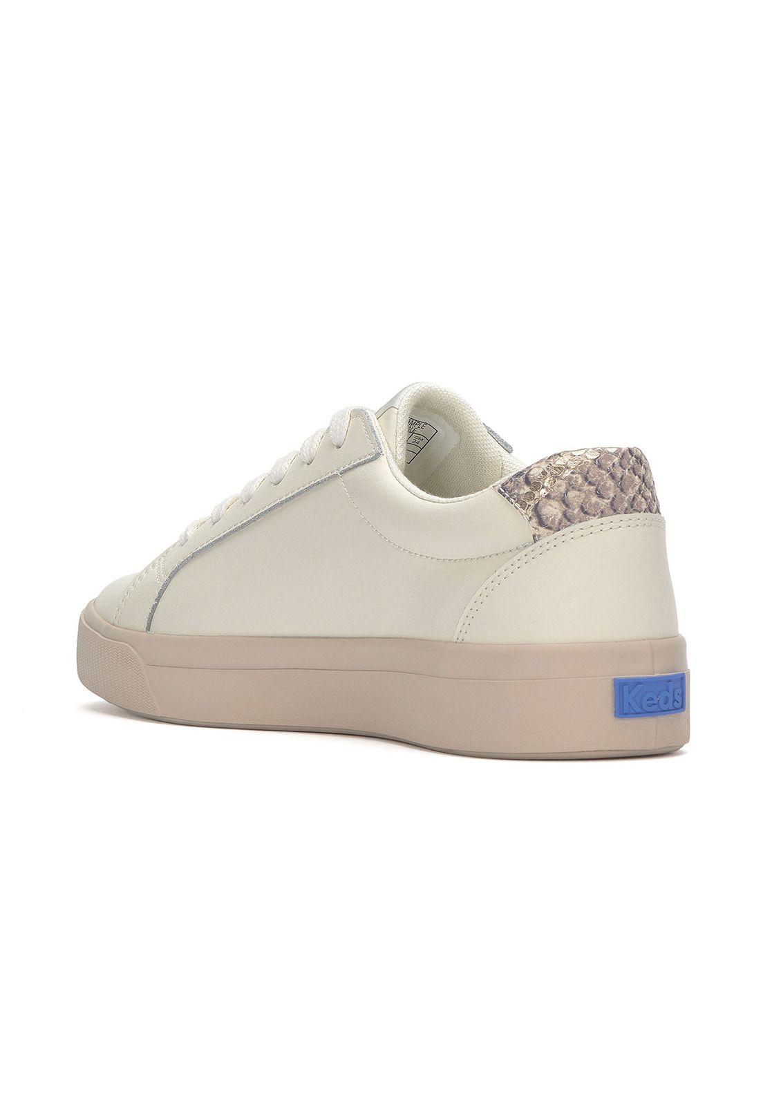 Zapatilla Cuero Mujer Pursuit Crema-5