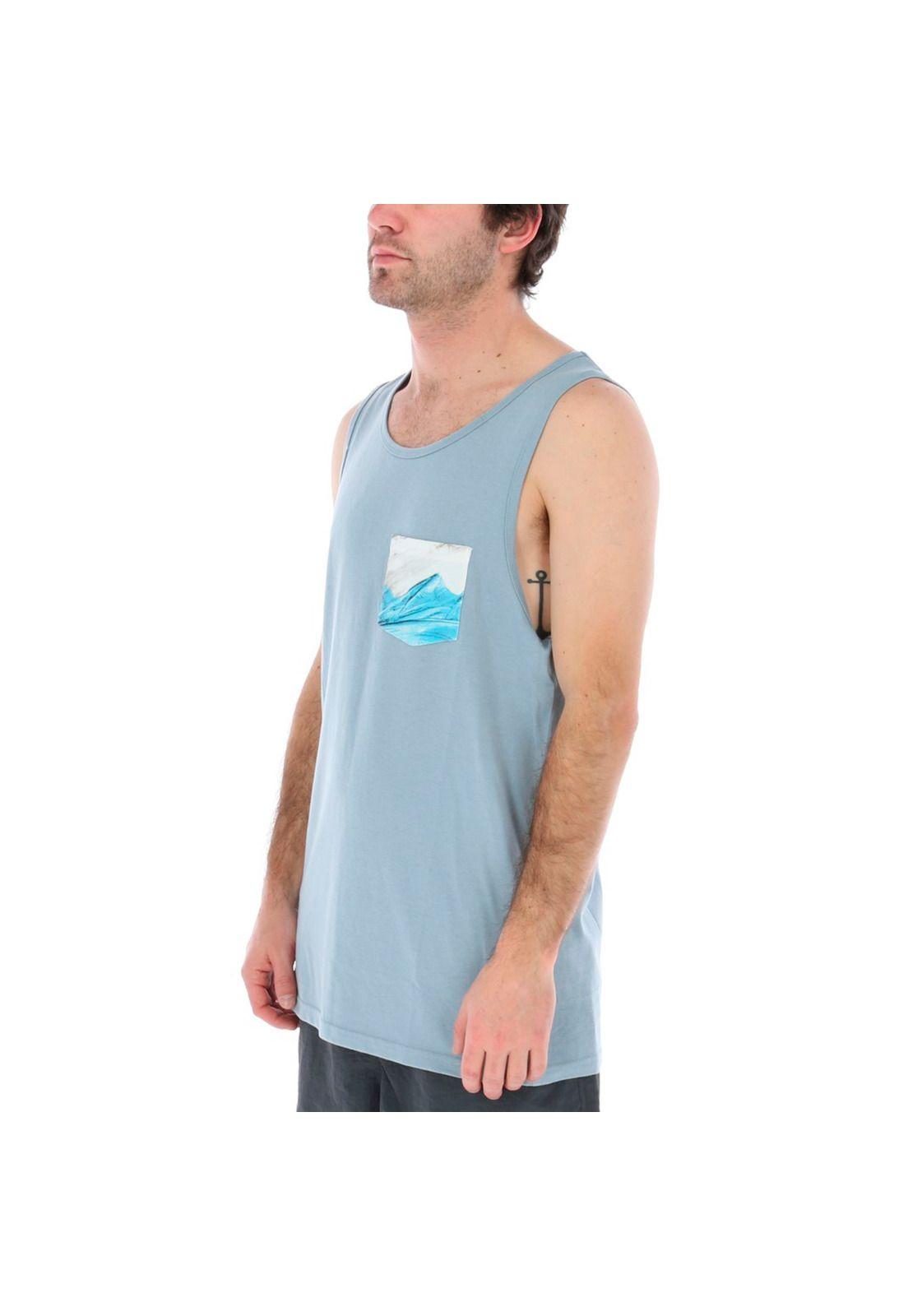 Polera sin Mangas Hombre Blue Pocket Tank Poc-1