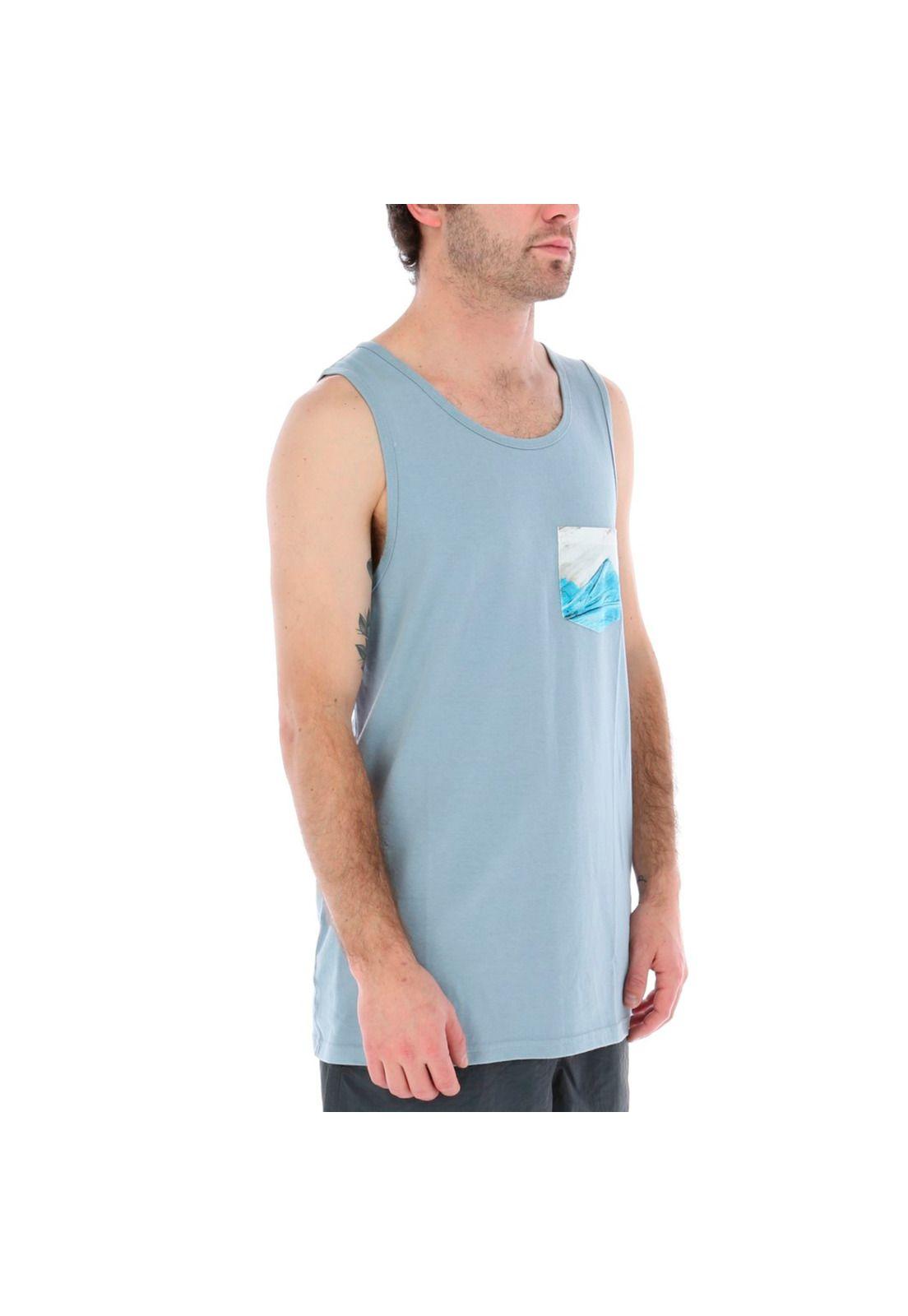 Polera sin Mangas Hombre Blue Pocket Tank Poc-2