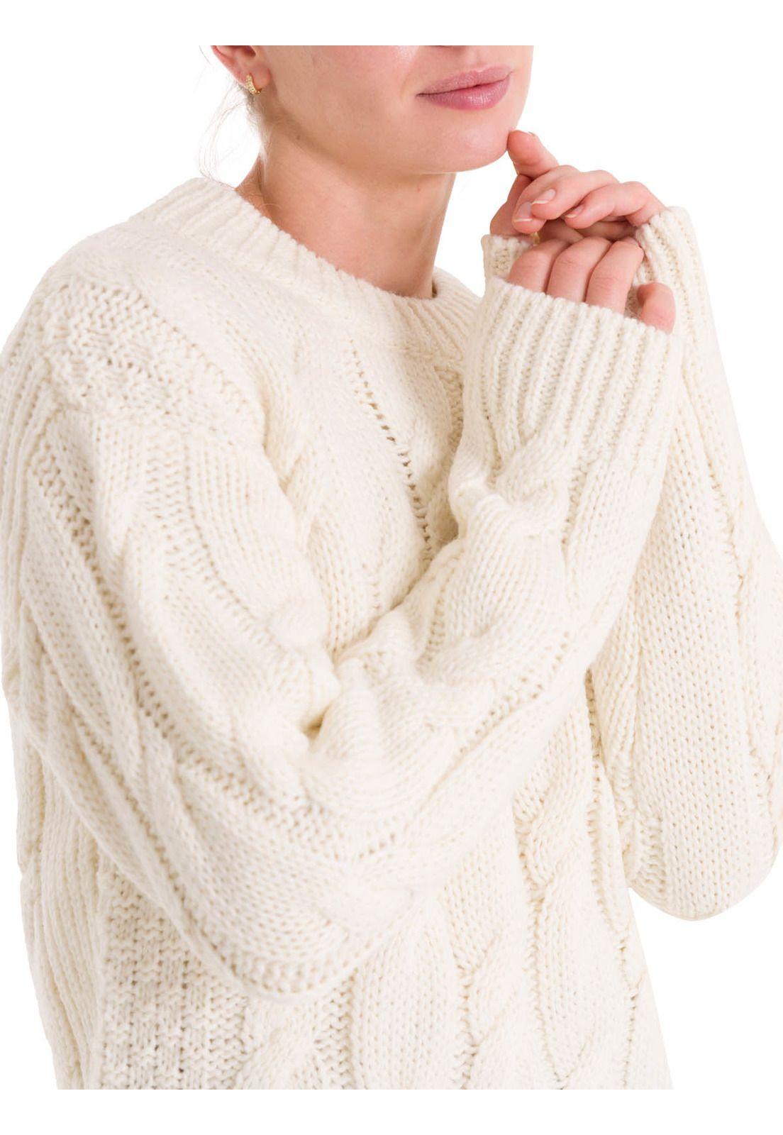 Chaleco Fibras Naturales Mujer Rumany Blanco-4