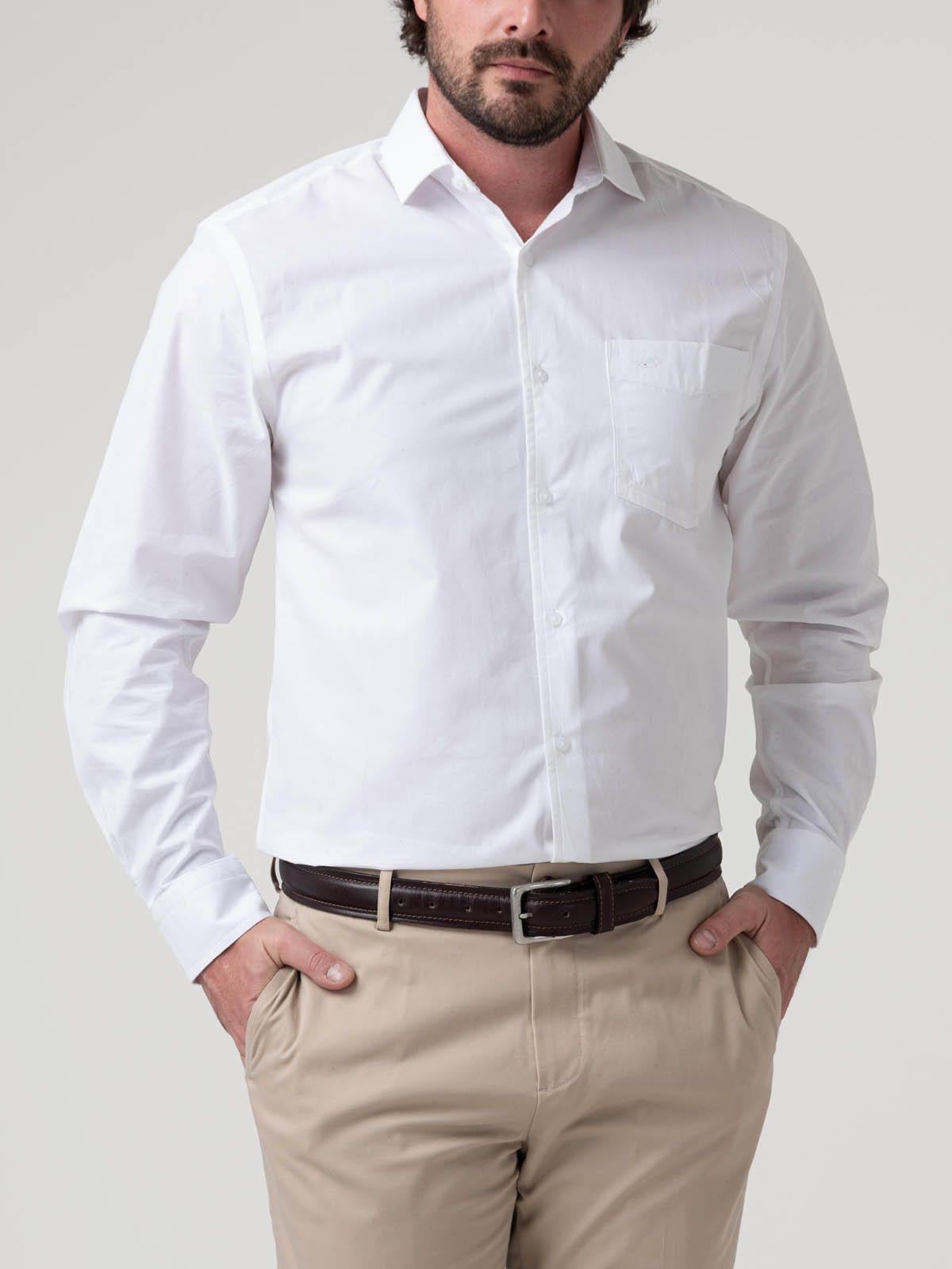 Camisa Algodón Blanco Easysolid Hombre-4