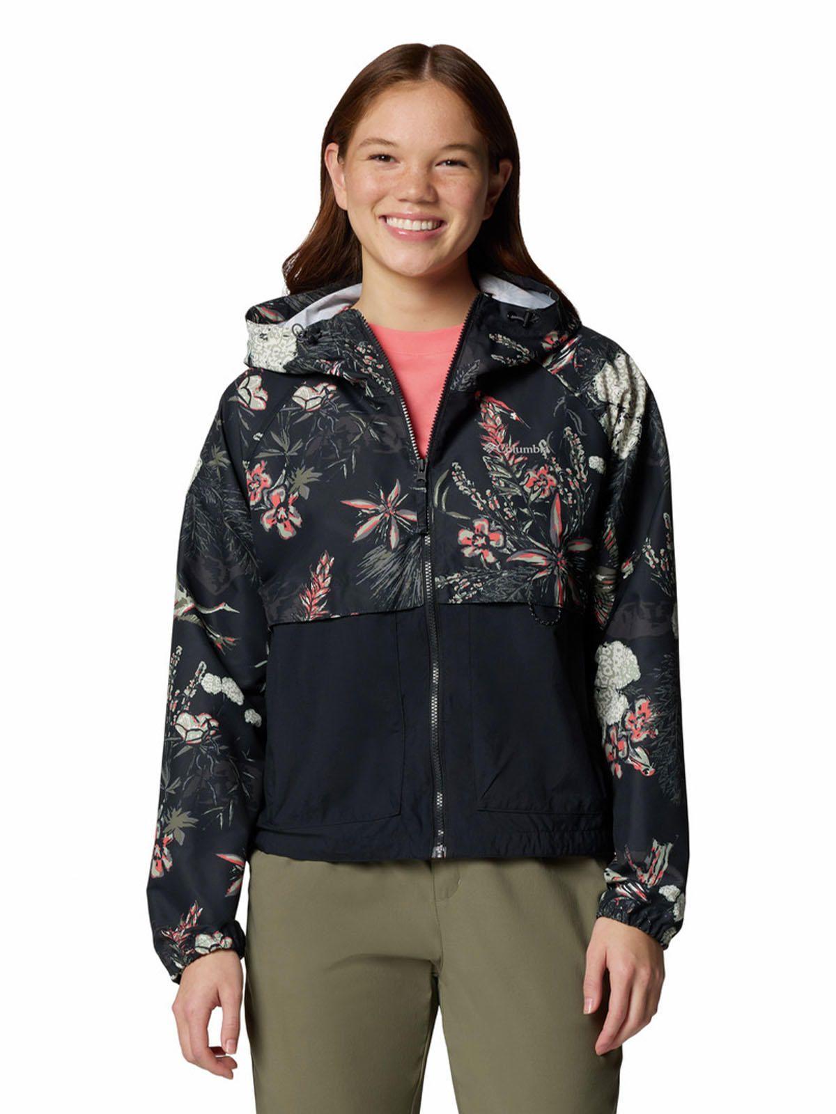 Cortaviento Mujer Spire Valley Printed Negro-0