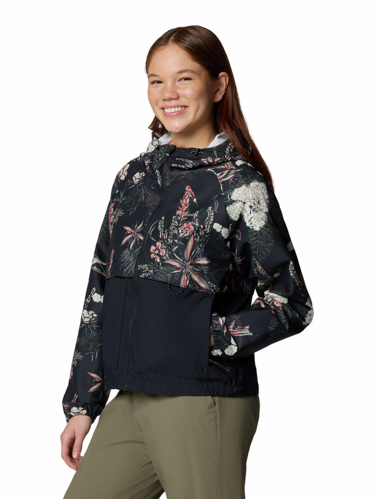 Cortaviento Mujer Spire Valley Printed Negro-1