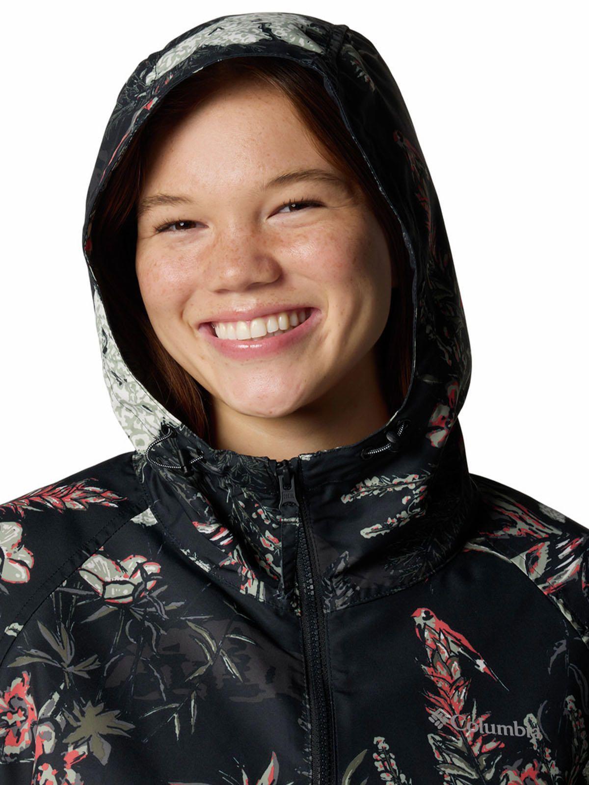 Cortaviento Mujer Spire Valley Printed Negro-3