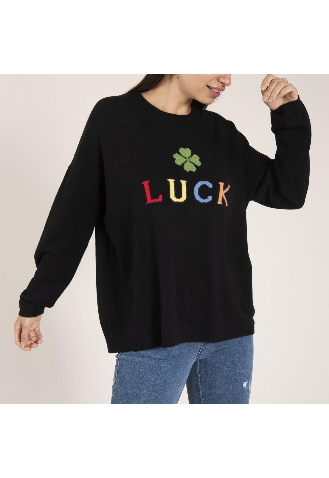 Sweater Mujer Cash Lana Negro-1