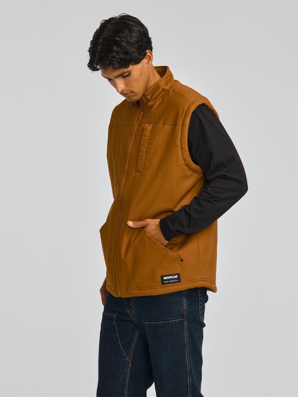 Chaqueta Sin Mangas Sherpa Lined Hombre Café-1