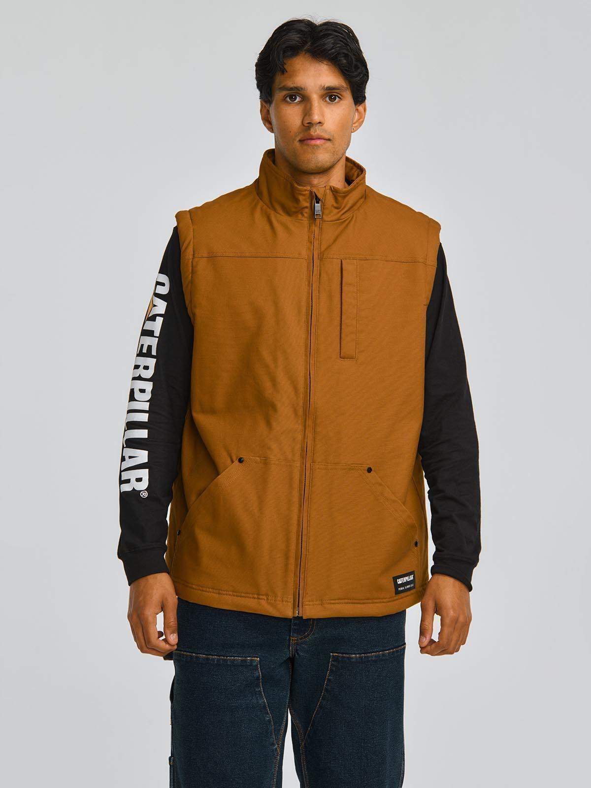 Chaqueta Sin Mangas Sherpa Lined Hombre Café-0