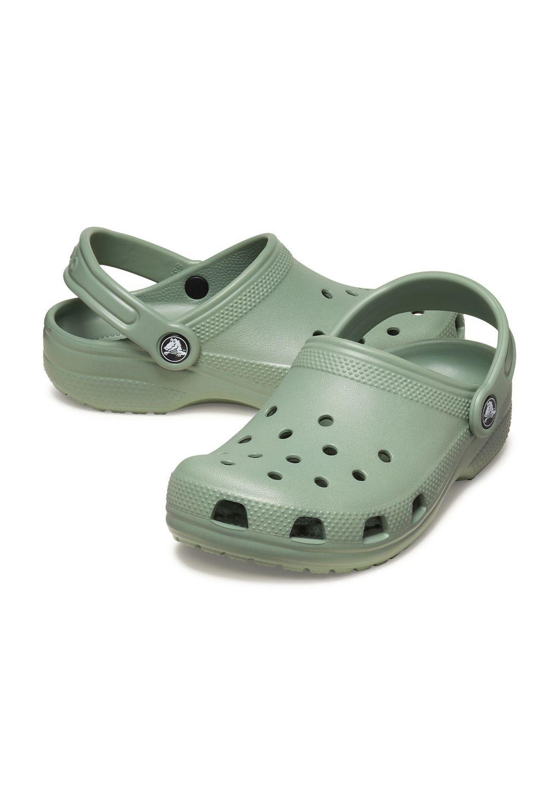 Zueco Crocs Niño Classic Clog K Verde Militar-3