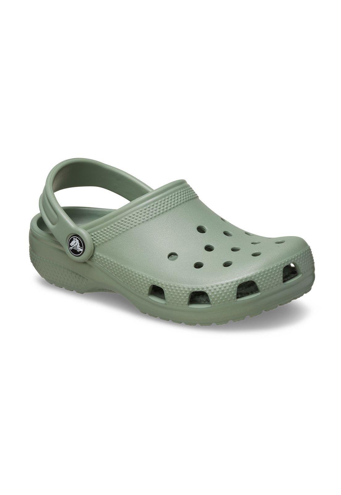 Zueco Crocs Niño Classic Clog K Verde Militar-5