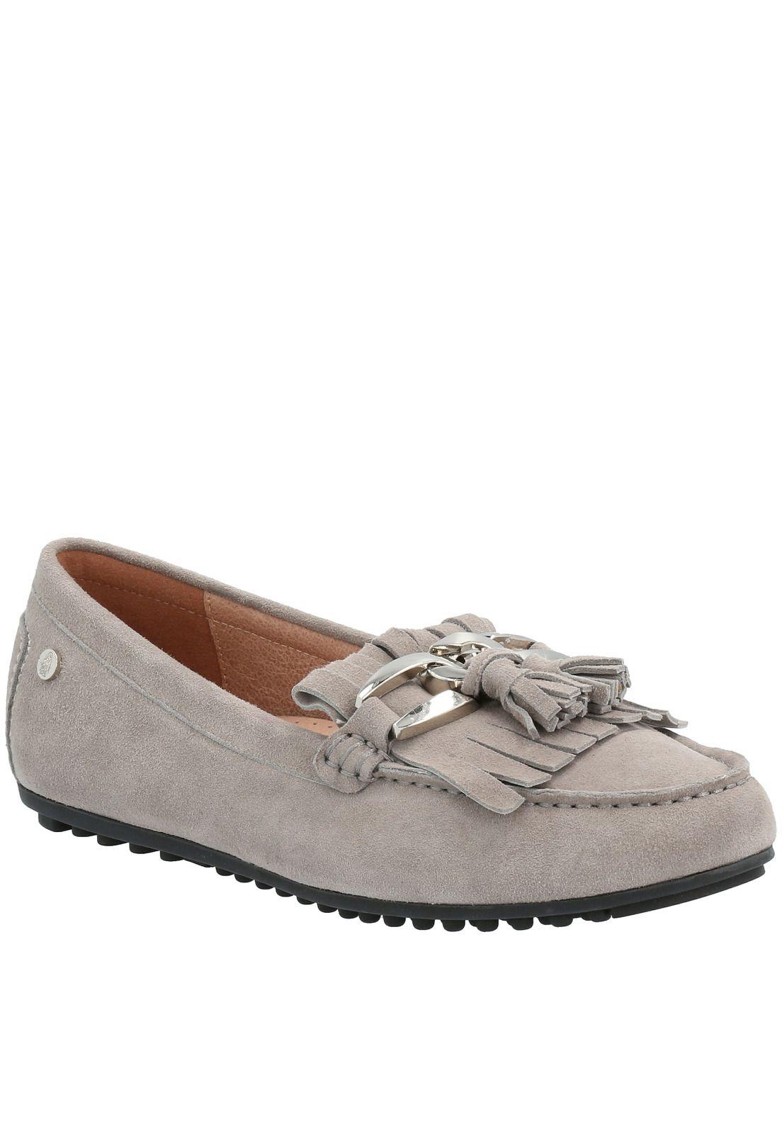 Mocasin Cuero Mujer Kota Gris-0