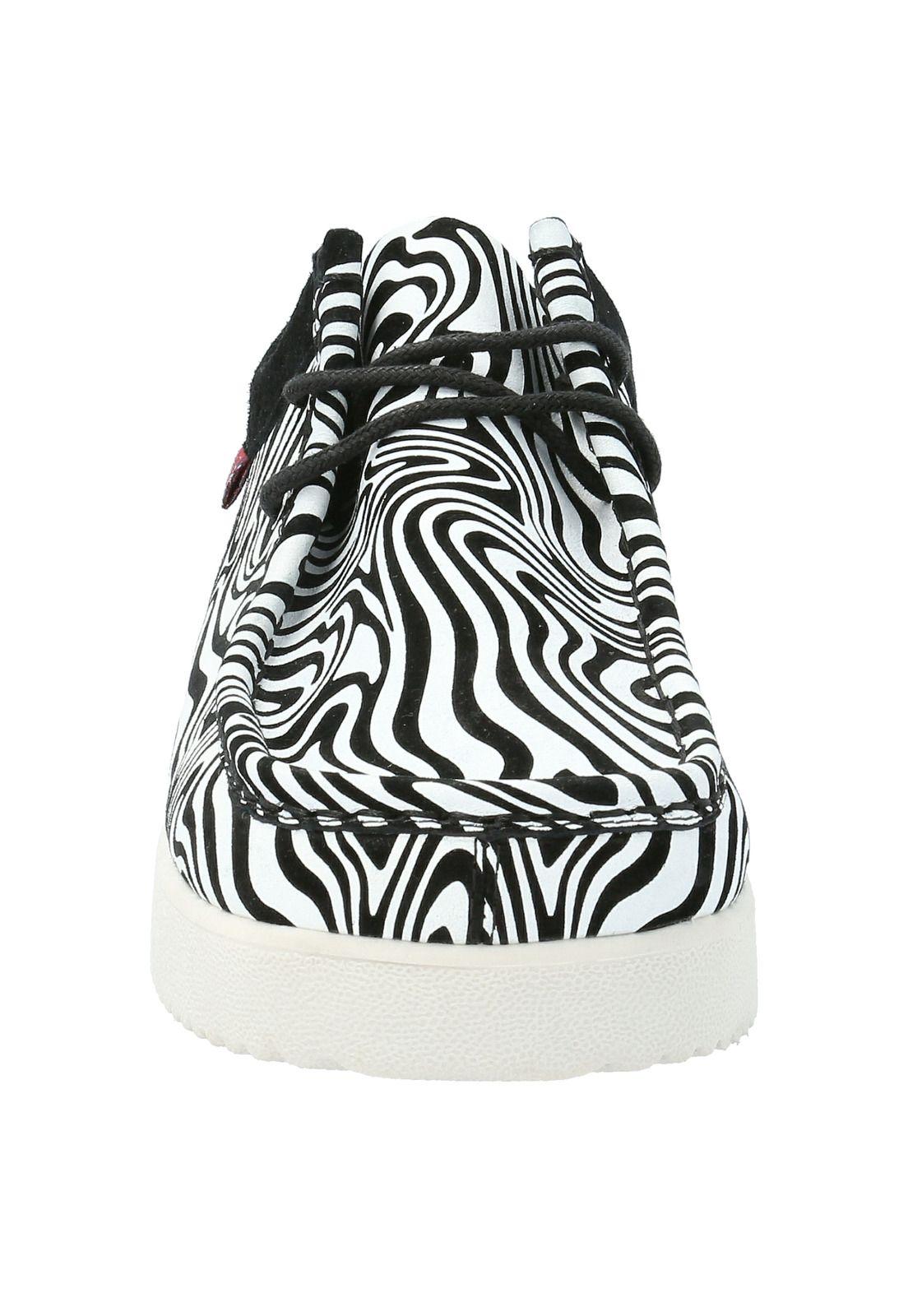 Zapato Cuero Mujer Navajo Psicodélic Negro-2