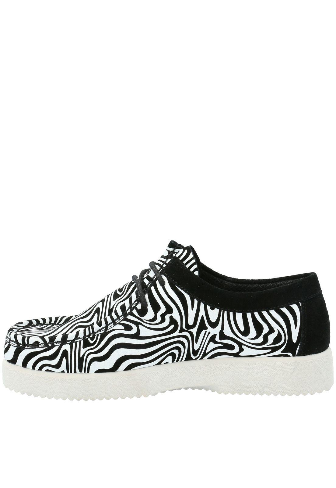 Zapato Cuero Mujer Navajo Psicodélic Negro-4