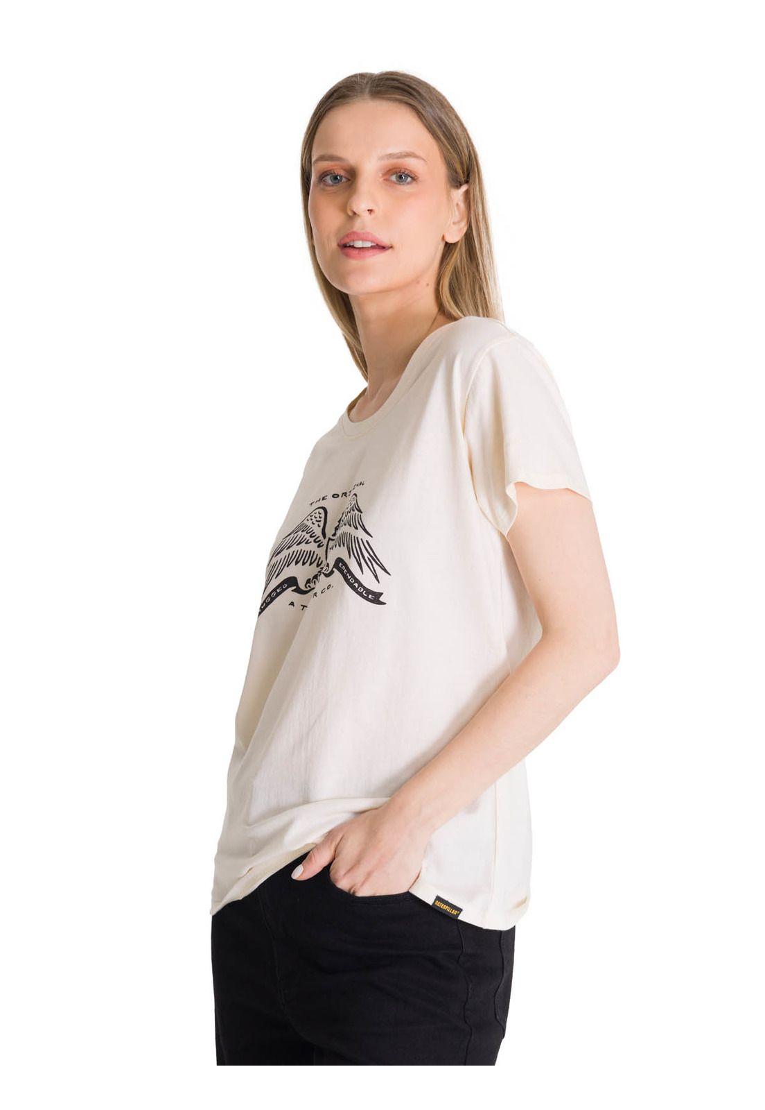 Polera Manga Corta Mujer Crew Diseño Blanco-1