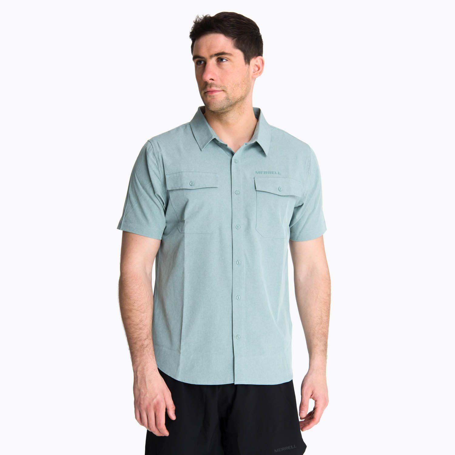 Camisa Manga Corta Hombre Akaroa Gris Claro-0