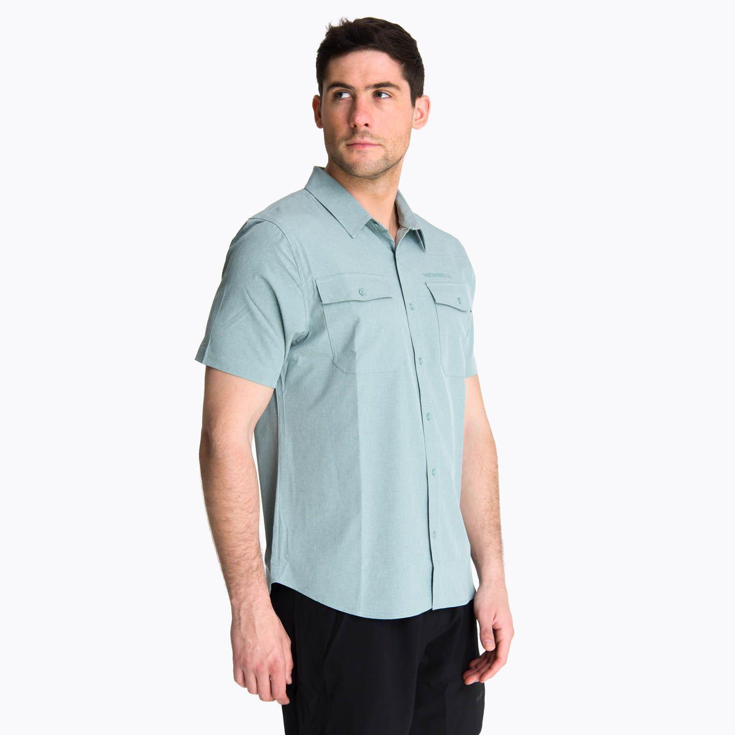 Camisa Manga Corta Hombre Akaroa Gris Claro-1