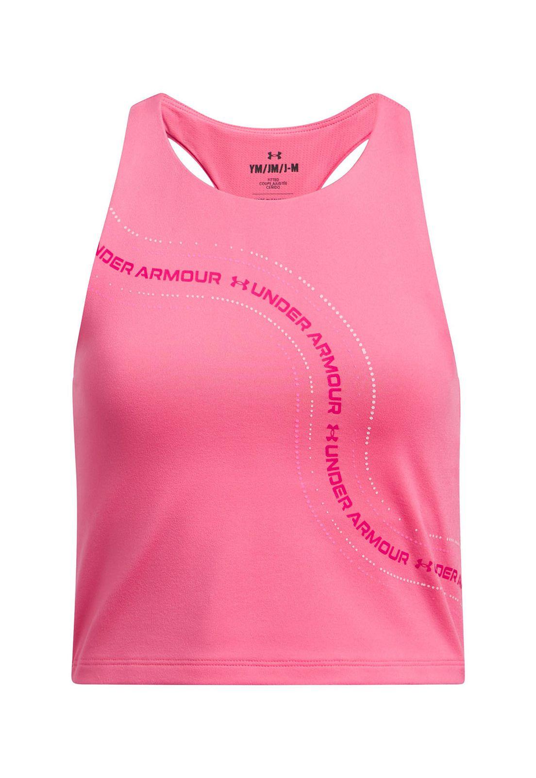 Polera Sin Mangas Motion Crop Niñas Rosa-3