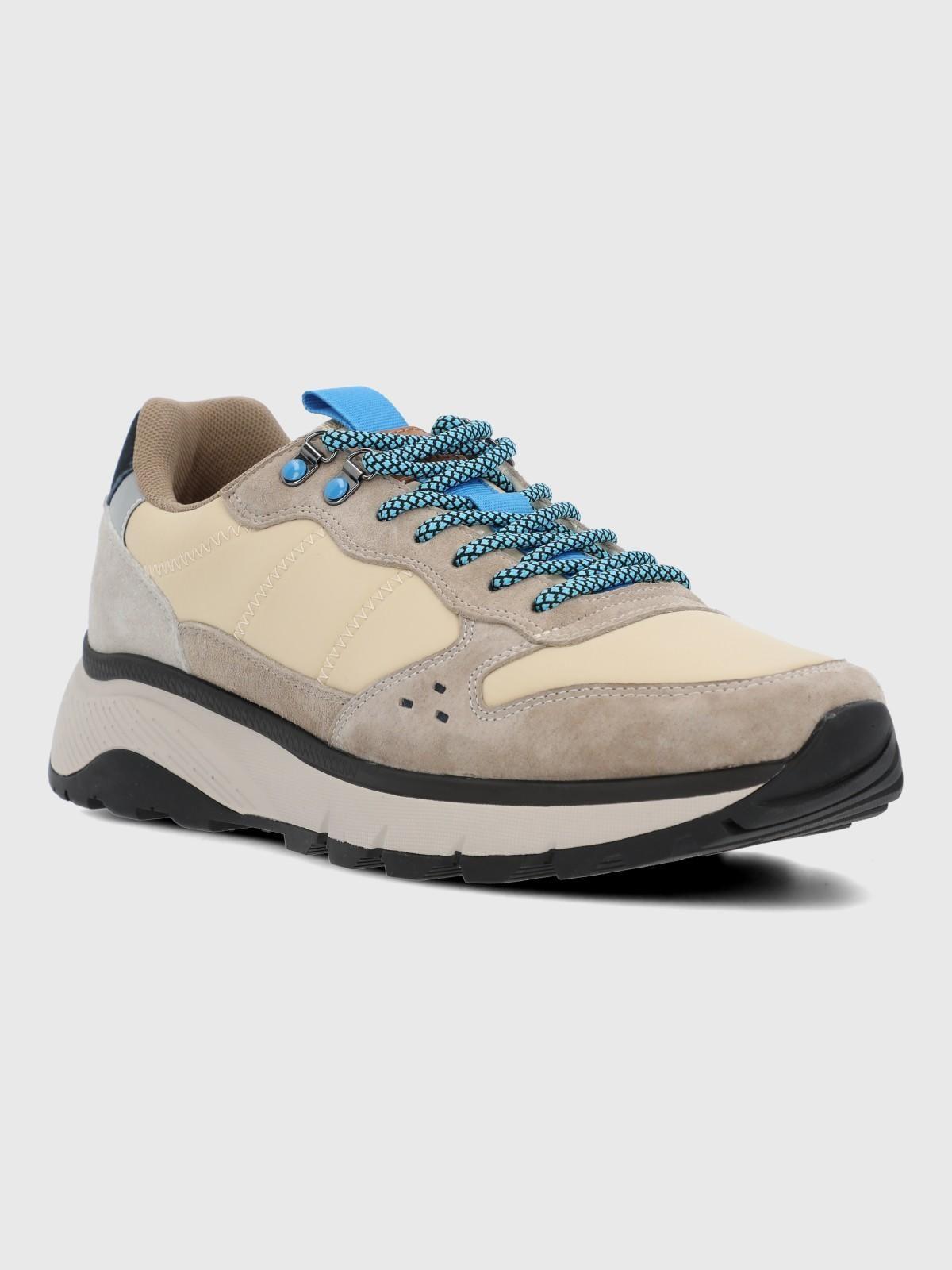 Zapatilla Cuero Hombre Lux Beige-0