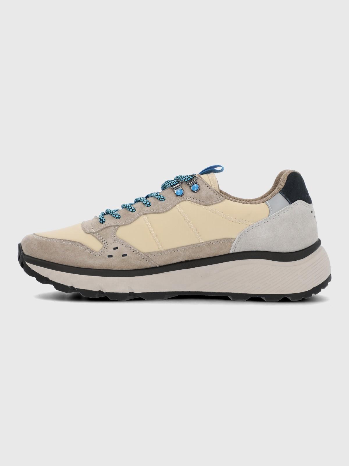 Zapatilla Cuero Hombre Lux Beige-4