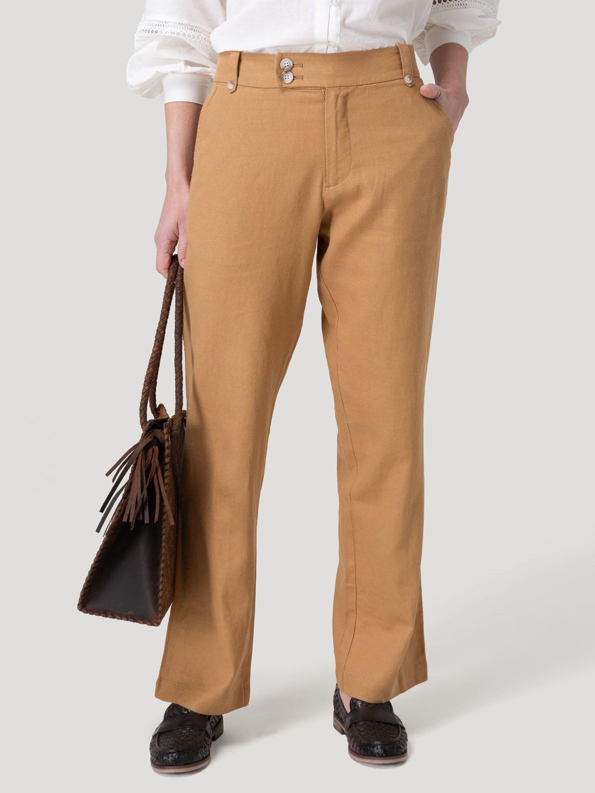 Pantalón Algodón Orgánico Mujer Anira Café-4