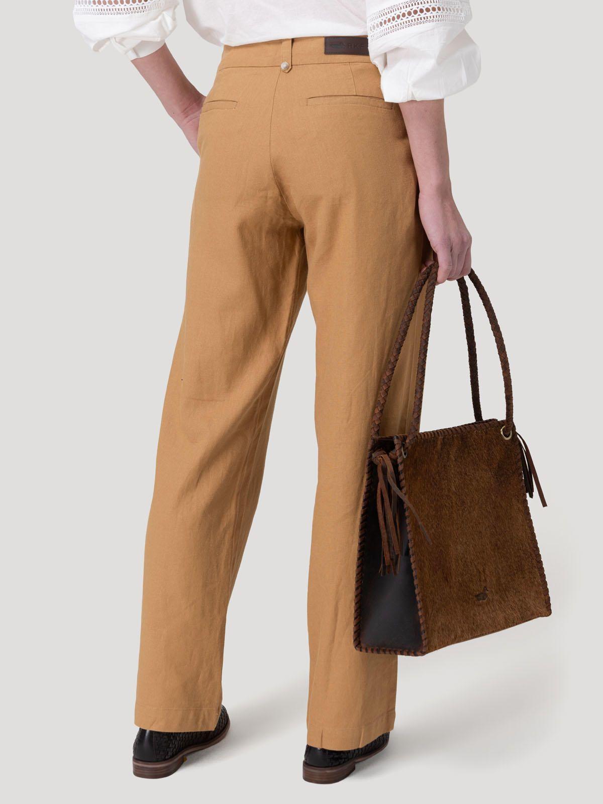 Pantalón Algodón Orgánico Mujer Anira Café-5