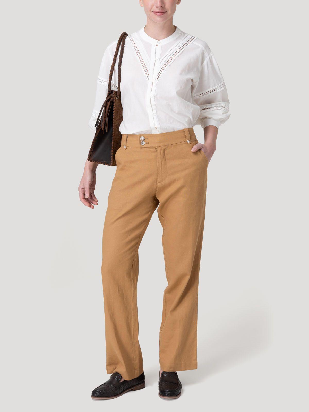 Pantalón Algodón Orgánico Mujer Anira Café-7