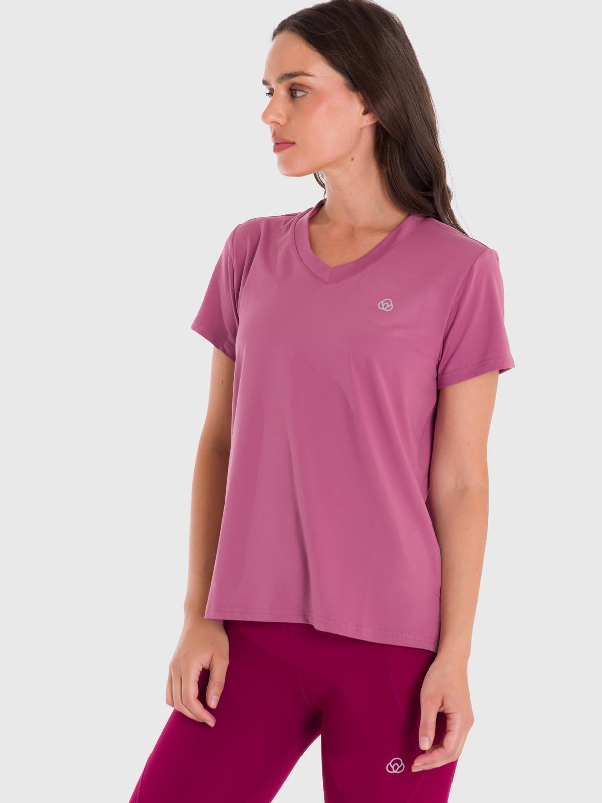 Polera Mujer V-Neck Rosada-4