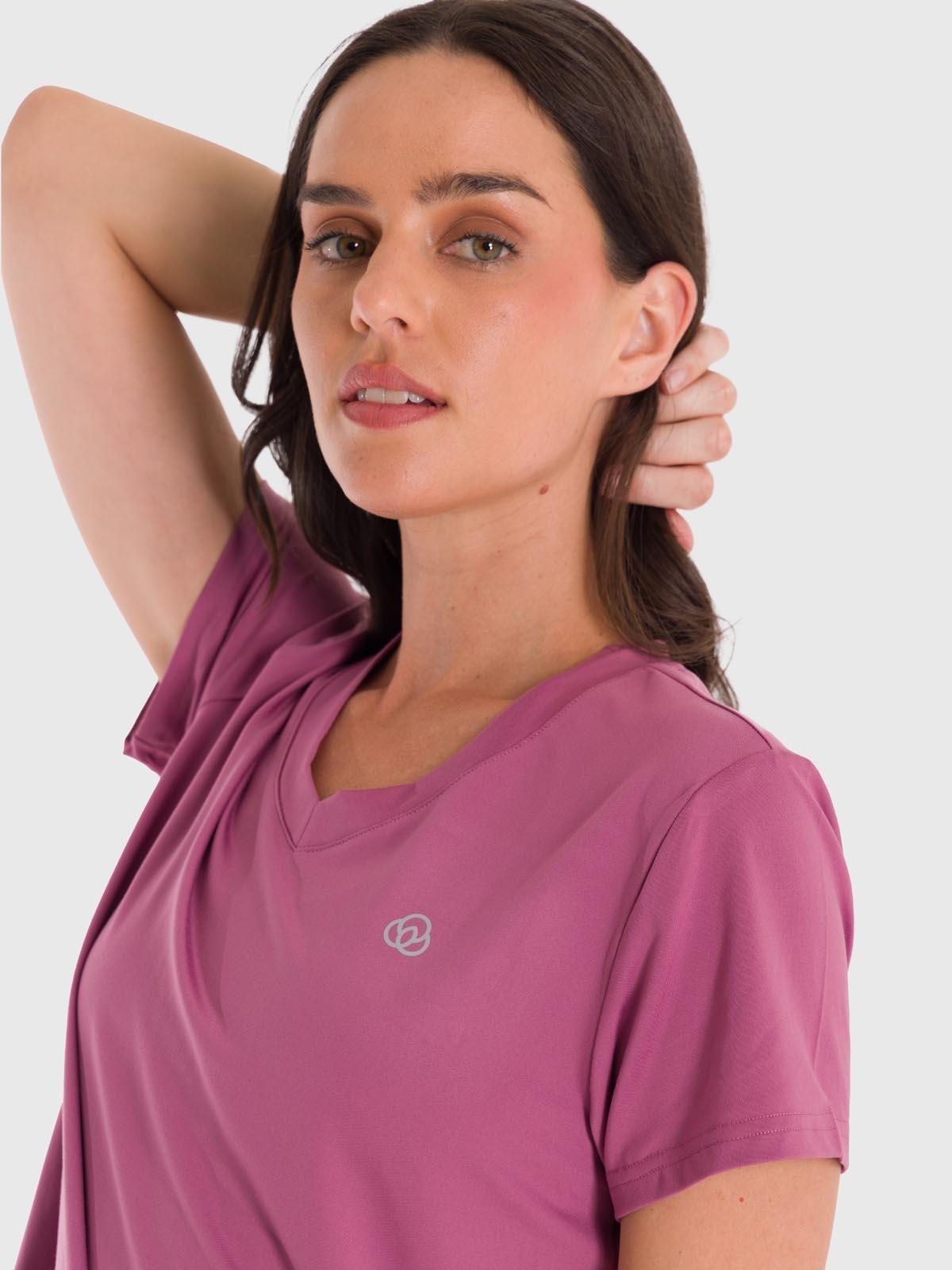 Polera Mujer V-Neck Rosada-5