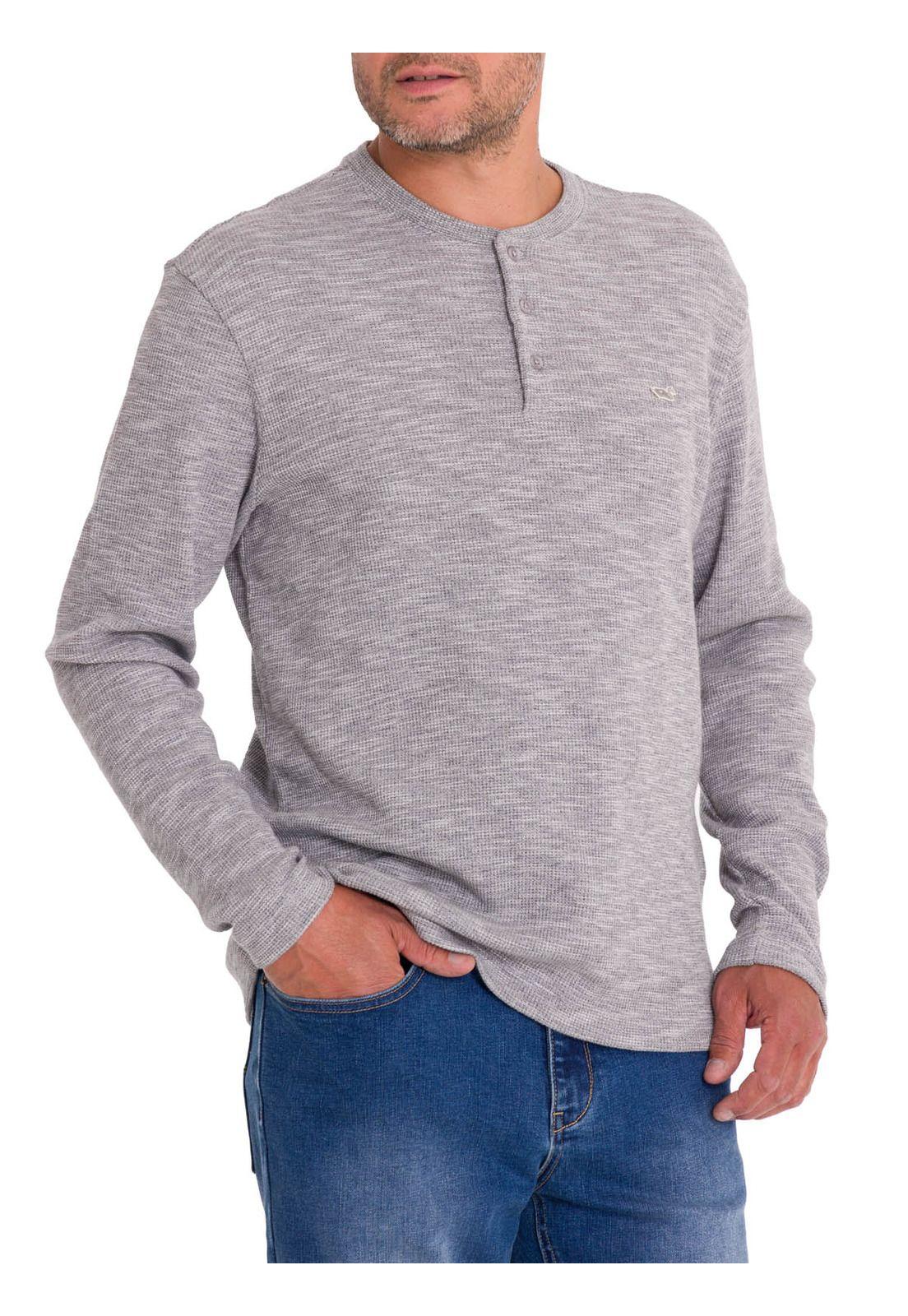 Polera Algodón Orgánico Hombre Wafle Gris-0