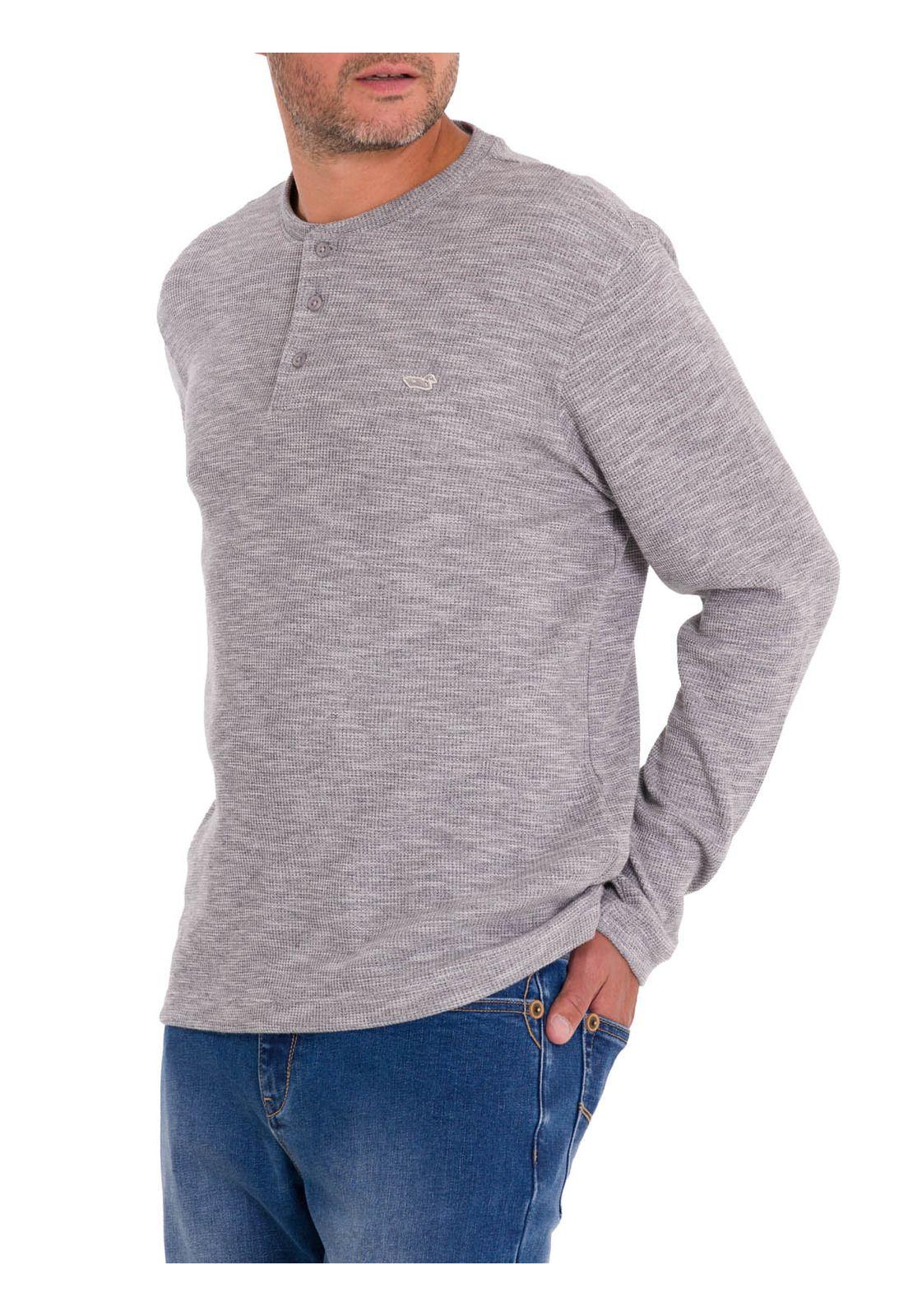 Polera Algodón Orgánico Hombre Wafle Gris-1
