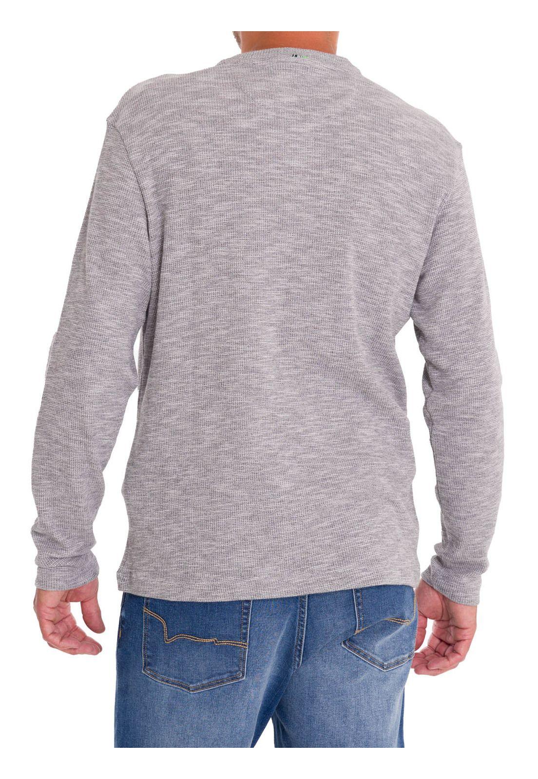 Polera Algodón Orgánico Hombre Wafle Gris-3