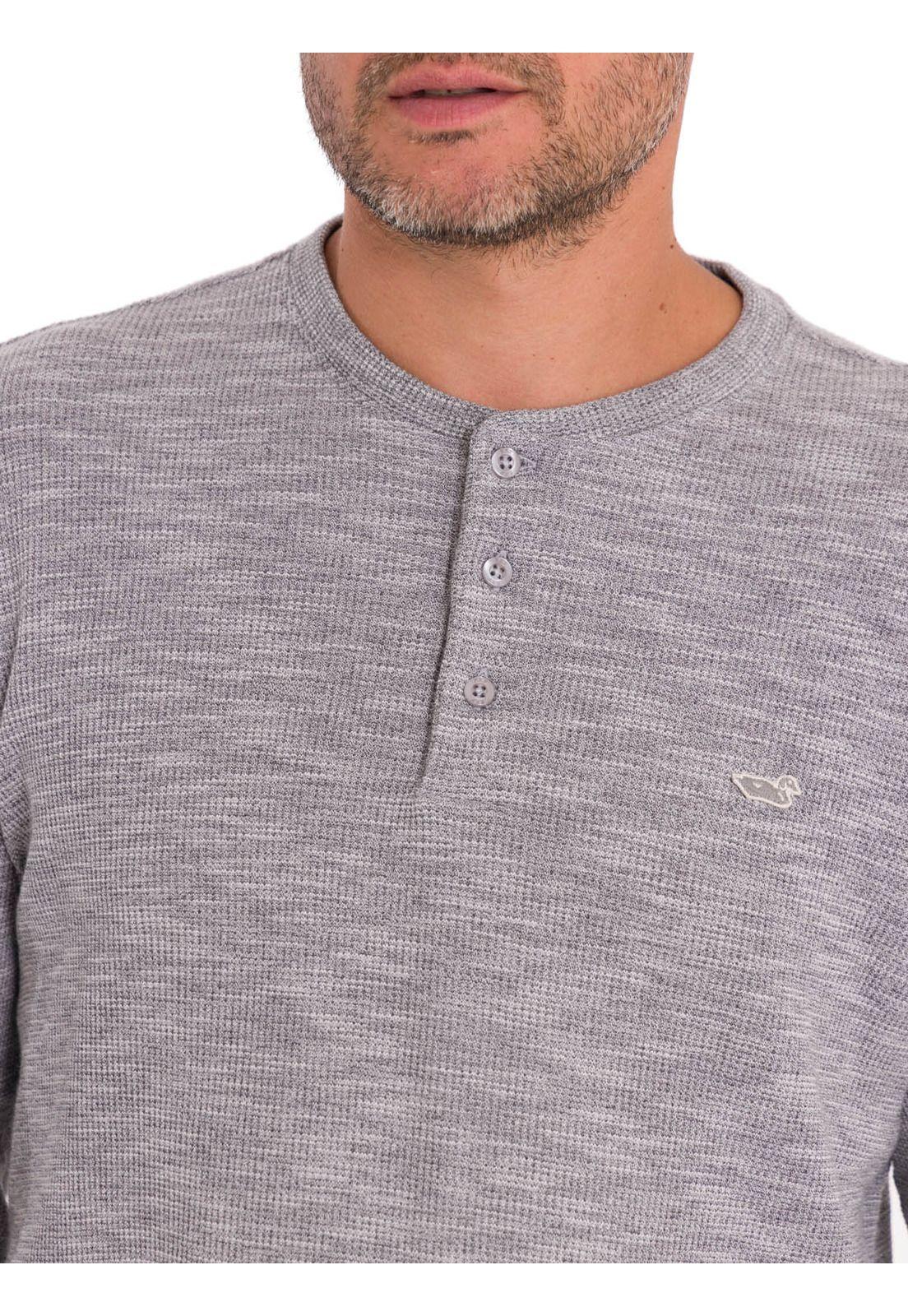 Polera Algodón Orgánico Hombre Wafle Gris-4
