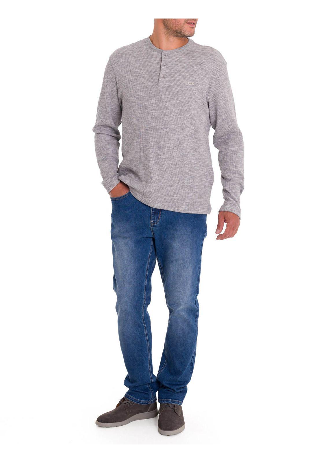 Polera Algodón Orgánico Hombre Wafle Gris-5
