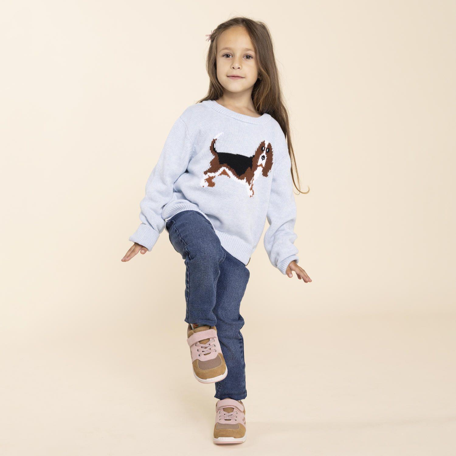 Zapatilla Cuero Niña New Artis Café-3