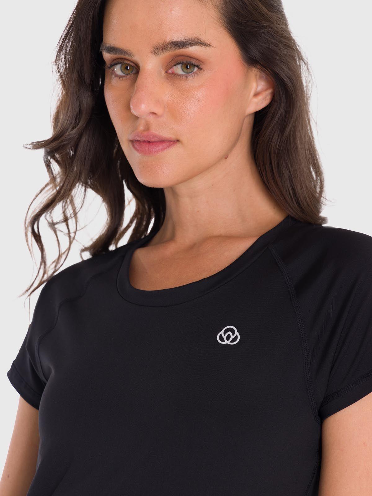 Polera deportiva Mujer Round Neck Negro-1