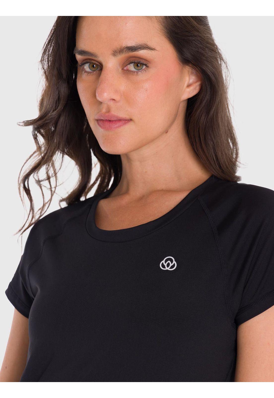 Polera deportiva Mujer Round Neck Negro-1