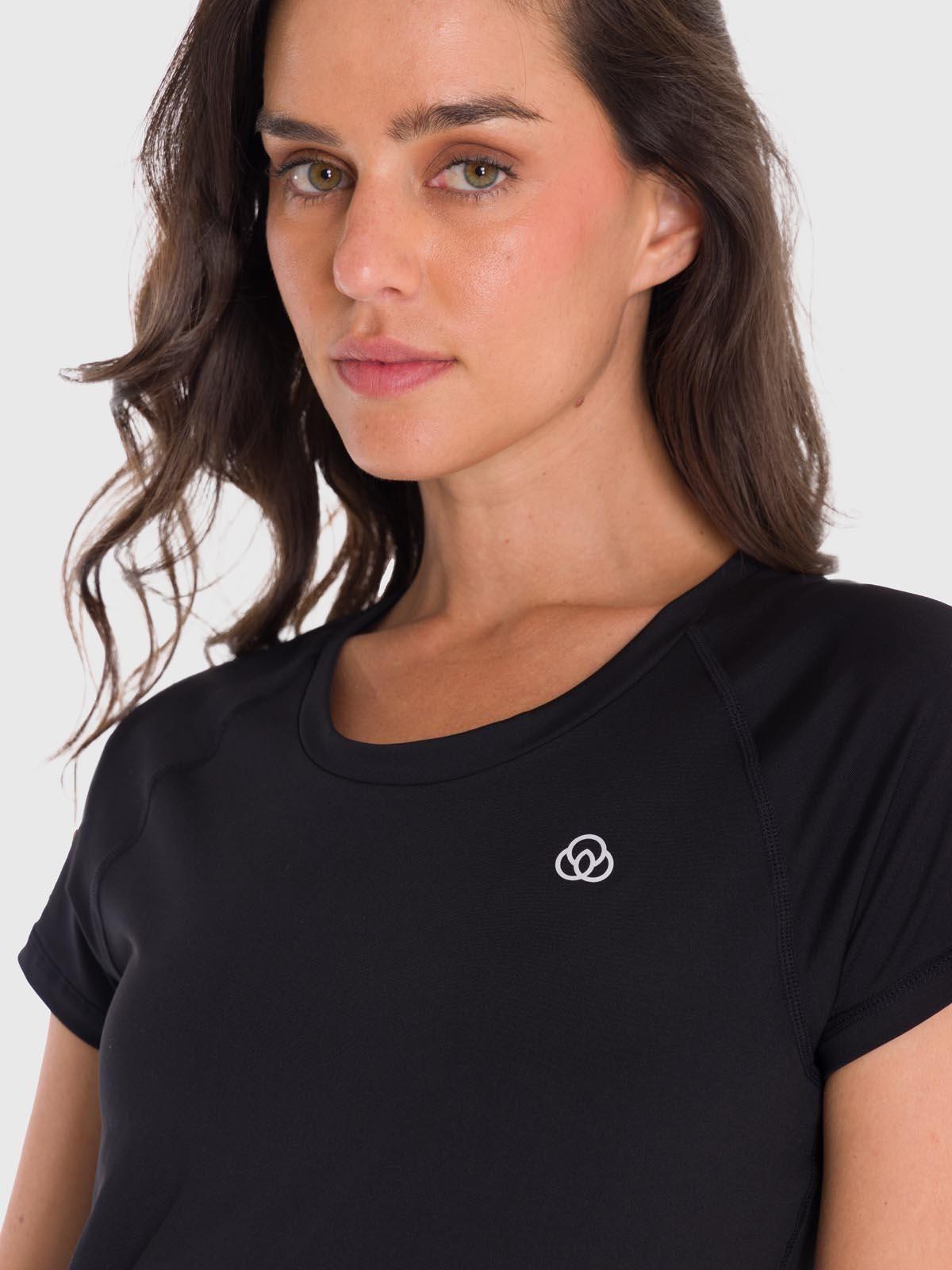 Polera deportiva Mujer Round Neck Negro-1
