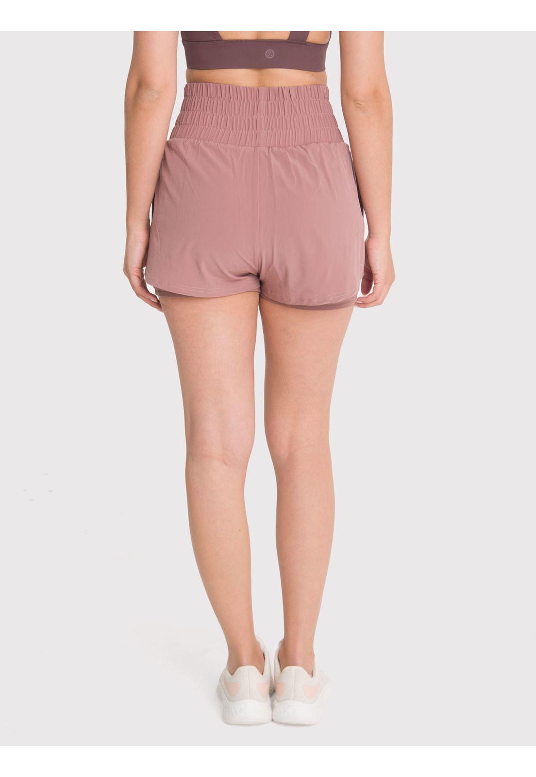 Short con calza Mujer 2 en 1 Active Café-4