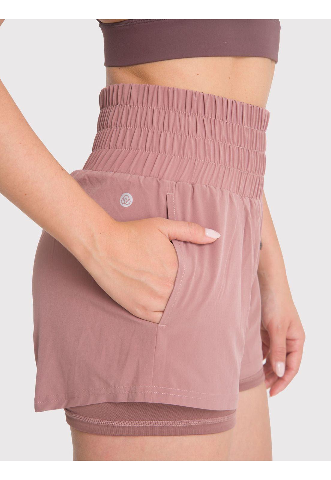 Short con calza Mujer 2 en 1 Active Café-5